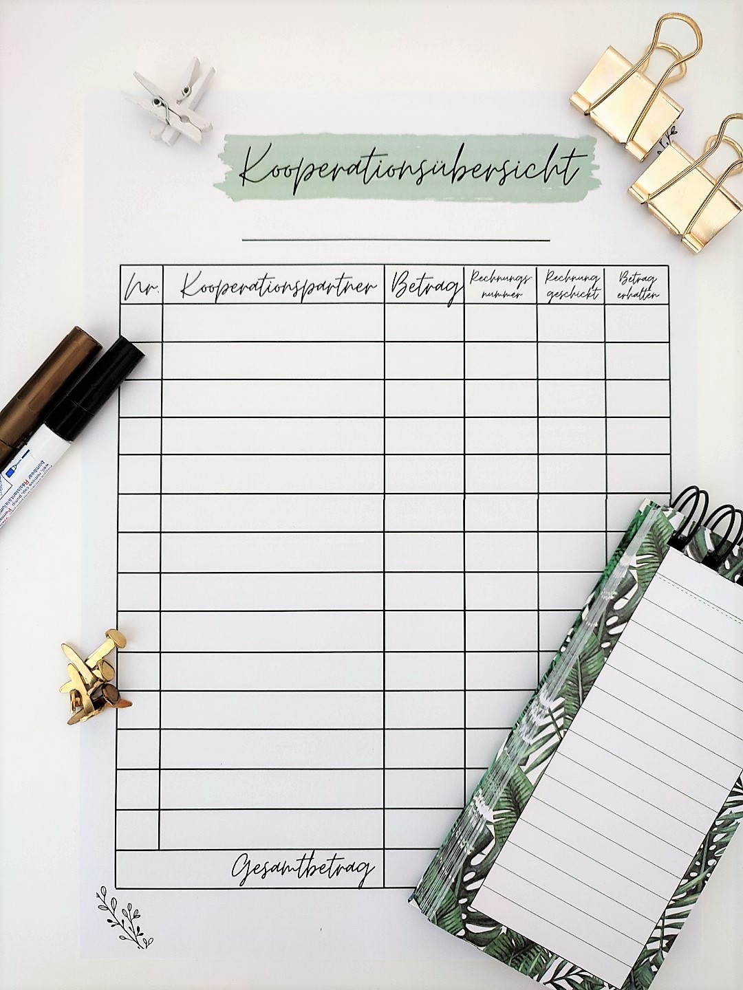Kooperationsplaner für Influencer, Content Creator und UGC Creator