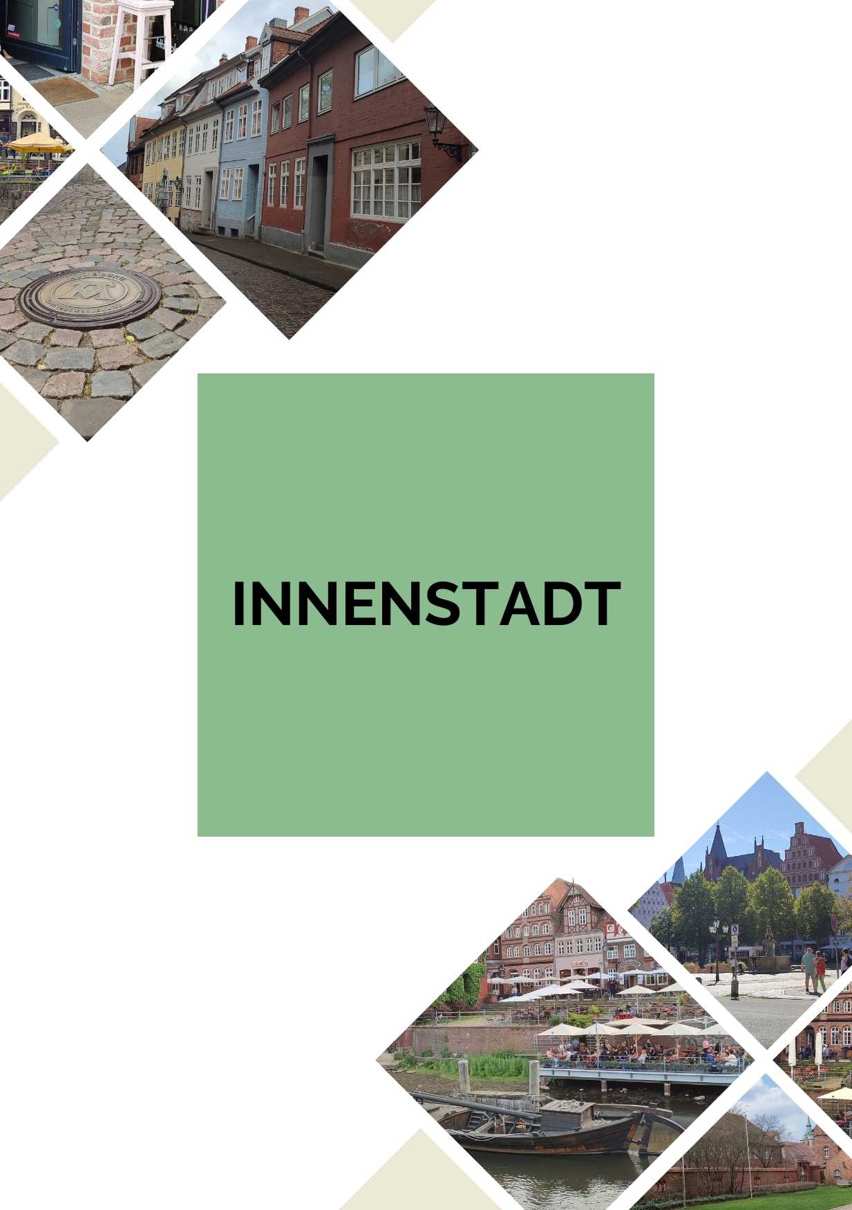 Reiseführer Vegan und Nachhaltig durch Lüneburg . Diese Seite zeigt eine Grafik  für die KategorieInnenstadt